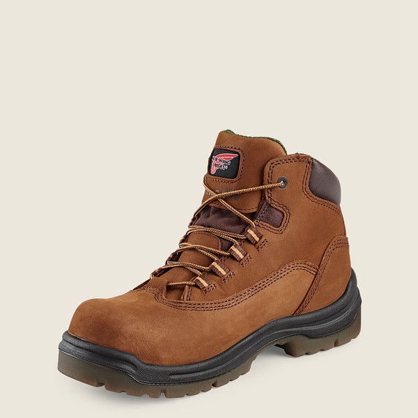 Womens Red Wing King Toe® - 5-inch Waterproof Safety Toe - Work Boots Brown - OVQ560243